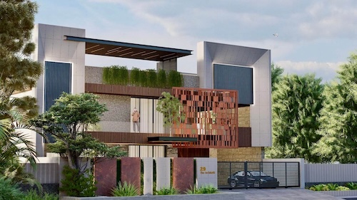 Bold cubic exterior design